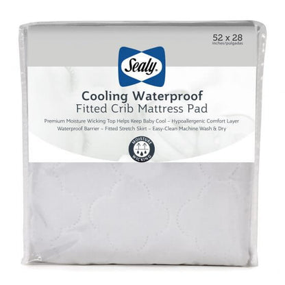 Sealy Moisture Wicking Cooling Waterproof Crib Mattress Pad