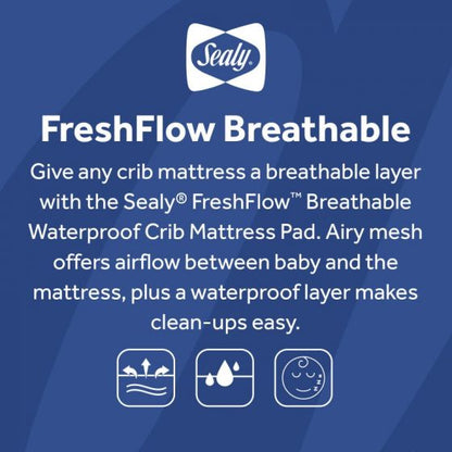 Sealy FreshFlow Breathable Waterproof Crib Mattress Pad