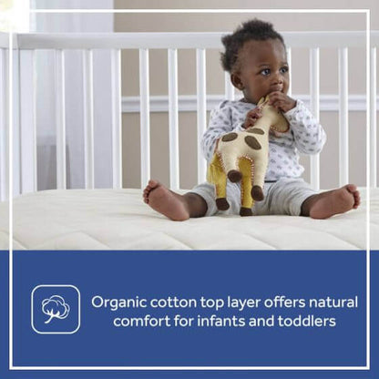 Sealy Quilted Fitted Crib Mattress Pad with Organic Cotton Top