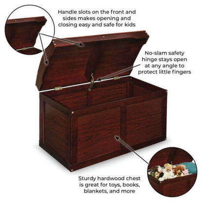 Badger Basket Hardwood Barrel Top Toy Chest with a Cherry Finish