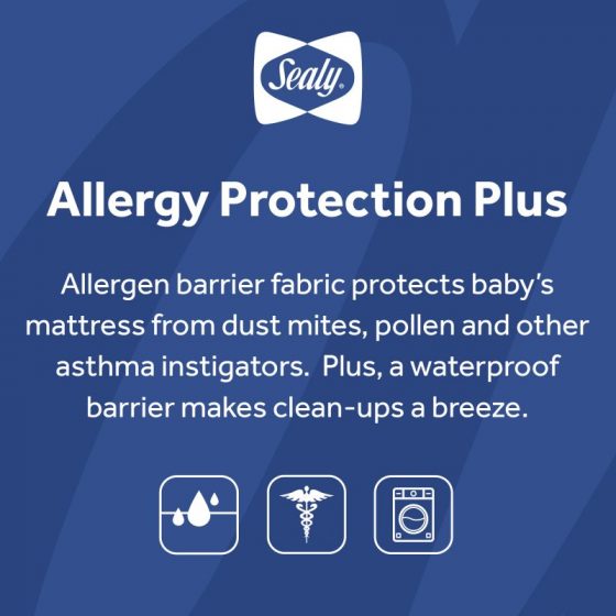 Sealy Allergy Protection Plus Fitted Crib Mattress Pad