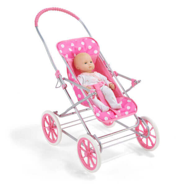 Just Like Mommy 3-in-1 Doll Pram/Carrier/Stroller – Pink/Polka Dots