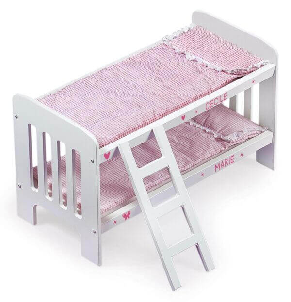 Badger Basket Doll Bunk Bed with Bedding, Ladder, and Free Personalization Kit