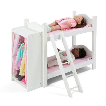 Badger Basket Doll Armoire Bunk Bed with Ladder