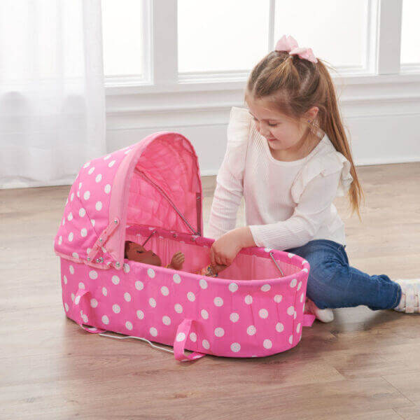 Just Like Mommy 3-in-1 Doll Pram/Carrier/Stroller – Pink/Polka Dots