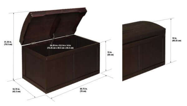 Badger Basket Hardwood Barrel Top Toy Chest with a Espresso Finish