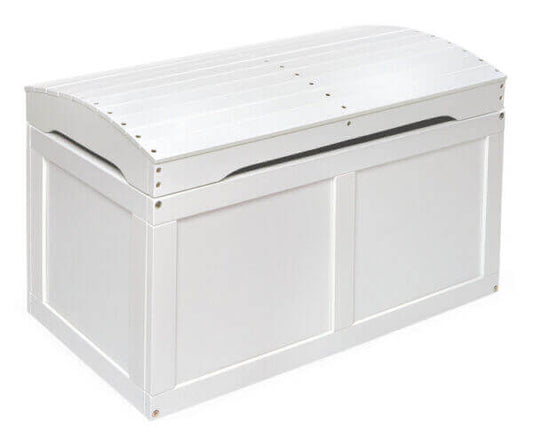 Badger Basket Hardwood Barrel Top Toy Chest with a White Finish