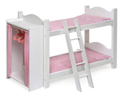 Badger Basket Doll Armoire Bunk Bed with Ladder