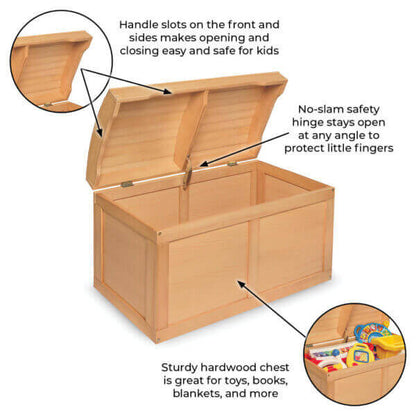 Badger Basket Hardwood Barrel Top Toy Chest with a Natural Finish