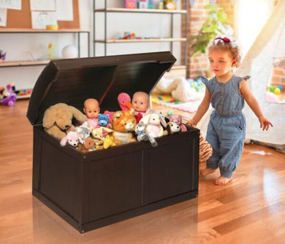 Badger Basket Hardwood Barrel Top Toy Chest with a Espresso Finish