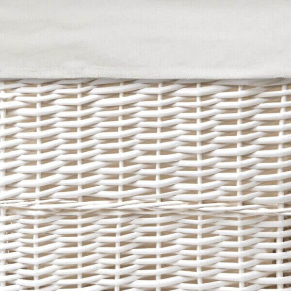 Badger Basket White Wicker Two Hamper Set with Liners