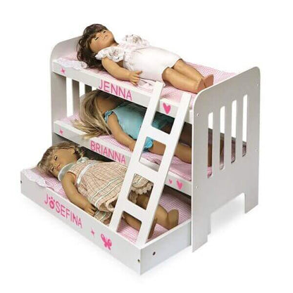 Badger Basket Trundle Doll Bunk Bed with Ladder and Free Personalization Kit