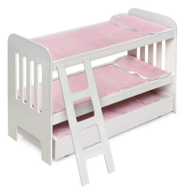 Badger Basket Trundle Doll Bunk Bed with Ladder and Free Personalization Kit