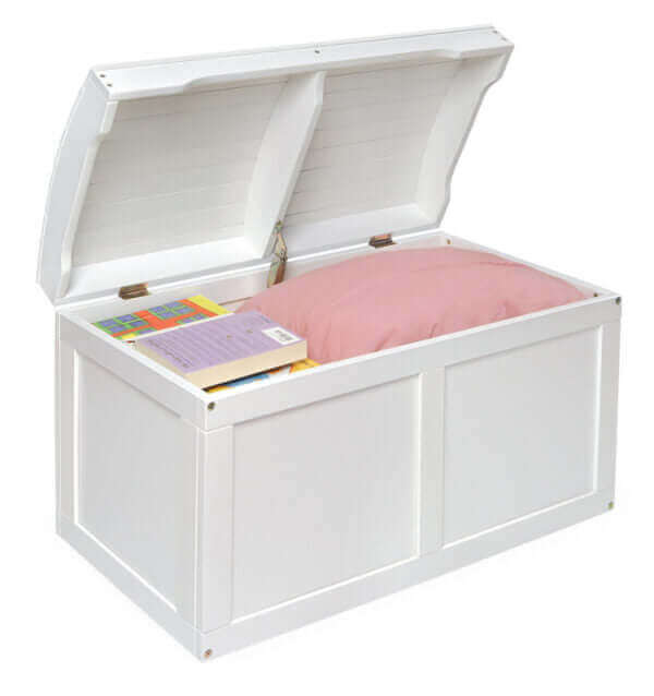 Badger Basket Hardwood Barrel Top Toy Chest with a White Finish