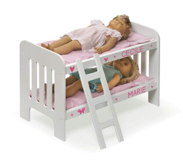 Badger Basket Doll Bunk Bed with Bedding, Ladder, and Free Personalization Kit