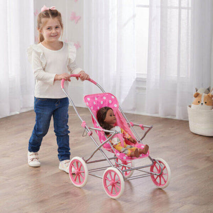 Just Like Mommy 3-in-1 Doll Pram/Carrier/Stroller – Pink/Polka Dots