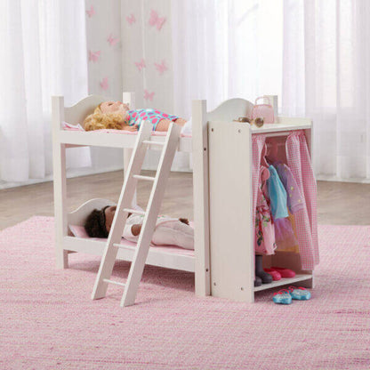 Badger Basket Doll Armoire Bunk Bed with Ladder