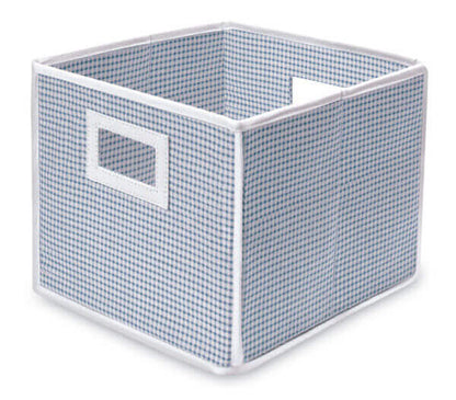 Badger Basket Blue Gingham Folding Basket Storage Cube