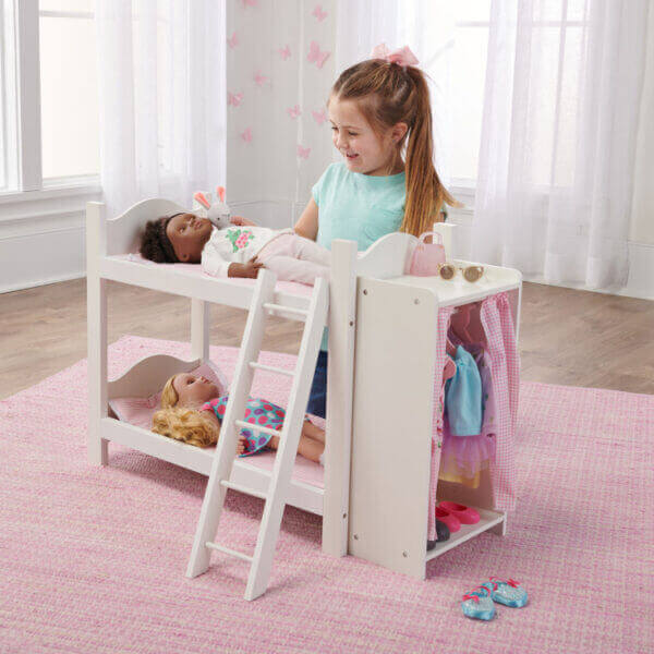 Badger Basket Doll Armoire Bunk Bed with Ladder