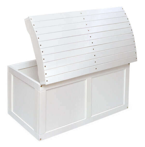 Badger Basket Hardwood Barrel Top Toy Chest with a White Finish