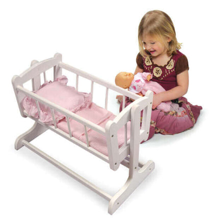 Badger Basket Heirloom Style Doll Cradle with Bedding