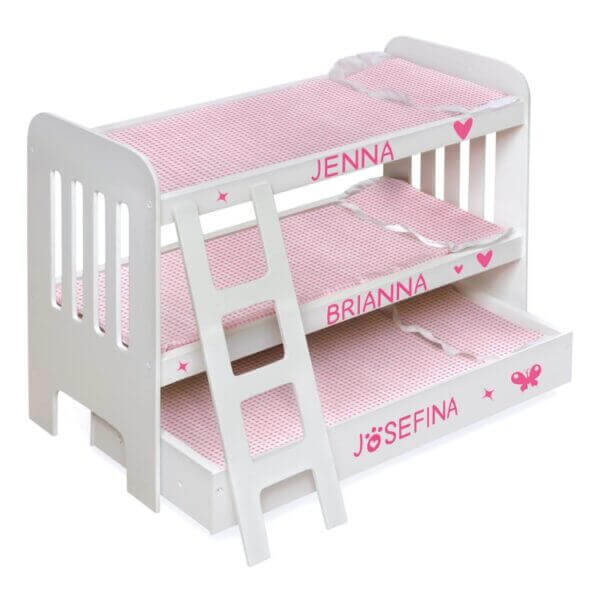 Badger Basket Trundle Doll Bunk Bed with Ladder and Free Personalization Kit