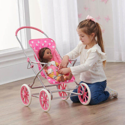 Just Like Mommy 3-in-1 Doll Pram/Carrier/Stroller – Pink/Polka Dots