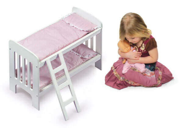 Badger Basket Doll Bunk Bed with Bedding, Ladder, and Free Personalization Kit