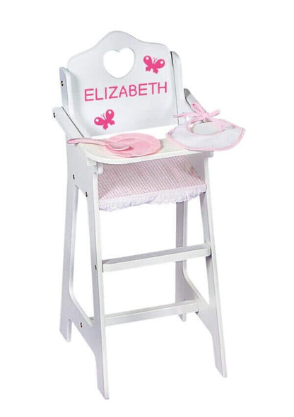 Badger Basket Doll High Chair with Accessories and Free Personalization Kit