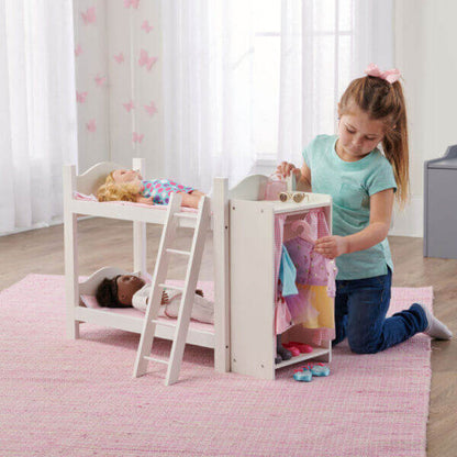 Badger Basket Doll Armoire Bunk Bed with Ladder